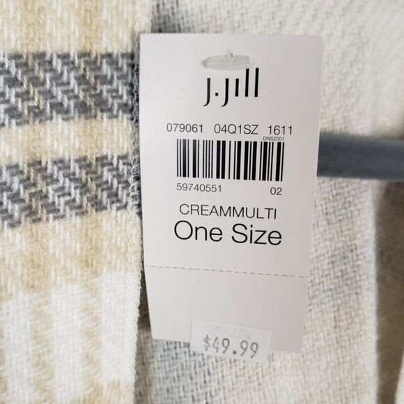 J Jill Womens One Size Poncho Sweater Wrap Plaid - Picture 7 of 10